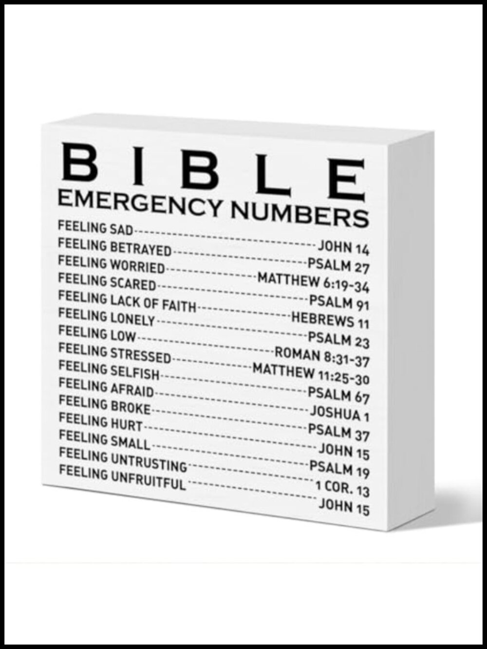 Wood Bible Verse Box Sign 5x5 Rustic Religious Desk Decor Christian Gift